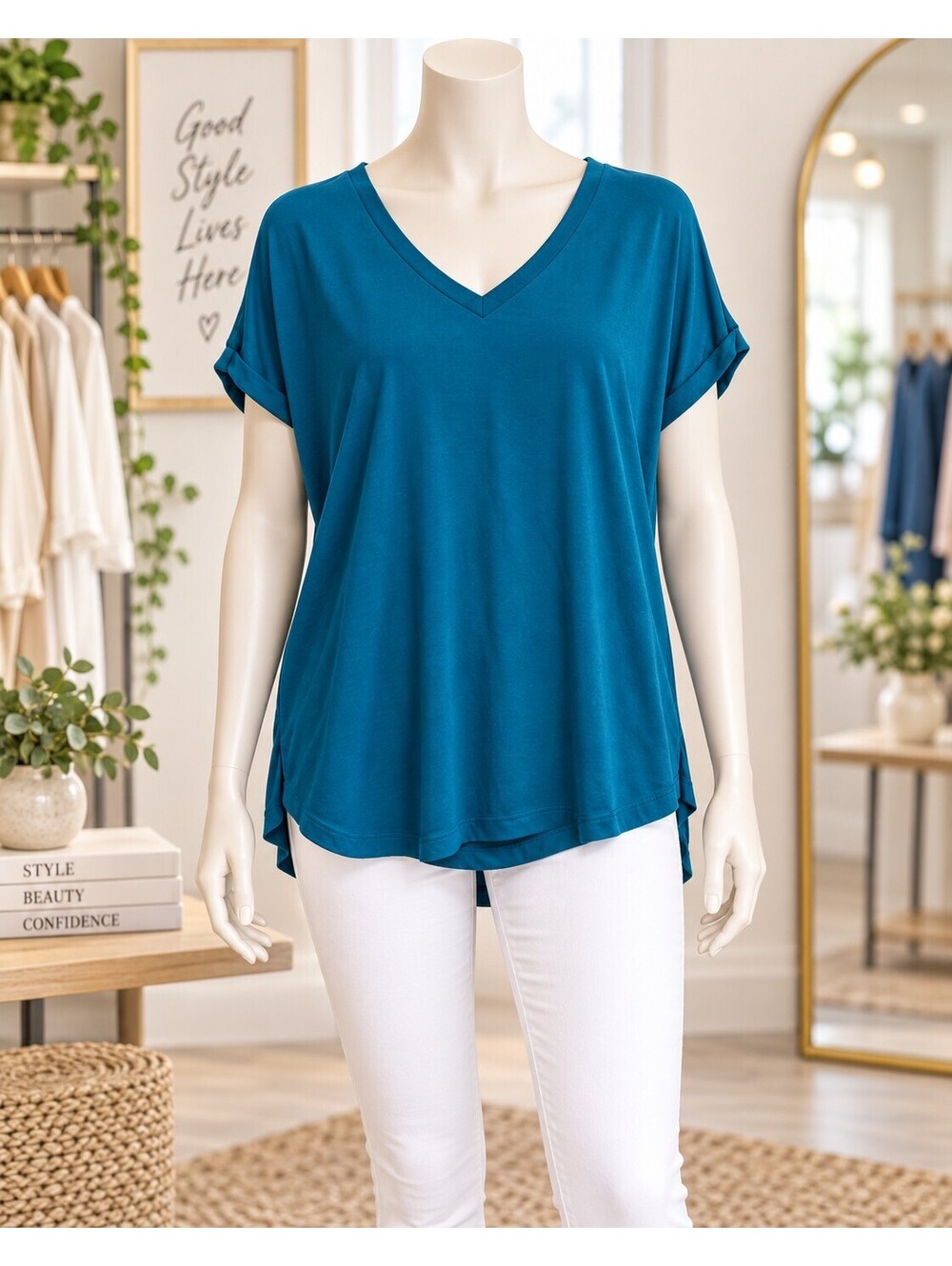 Cato dark teal shortsleeve shirt